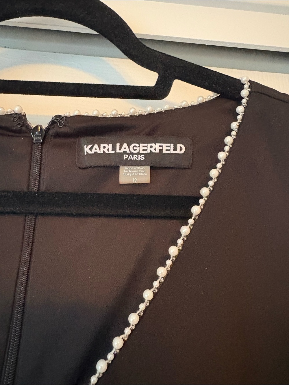 Karl Lagerfeld Black Bow Trim Sleeveless Dress. NWT - Picture 2 of 6